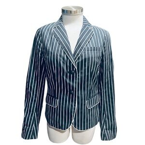 Gap Academy Blazer Navy Blue White Striped Size 4